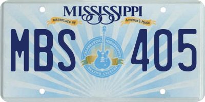 MS license plate MBS405
