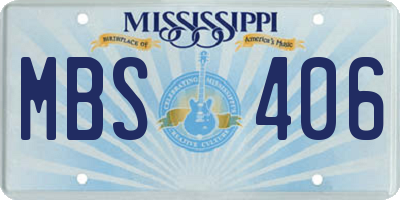 MS license plate MBS406