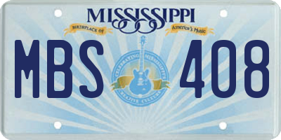 MS license plate MBS408