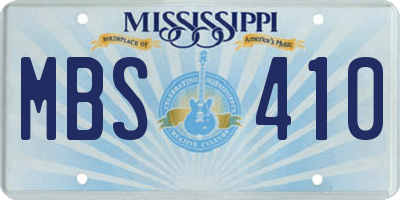 MS license plate MBS410