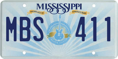 MS license plate MBS411