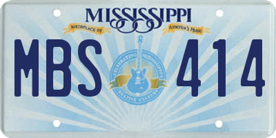 MS license plate MBS414