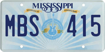 MS license plate MBS415