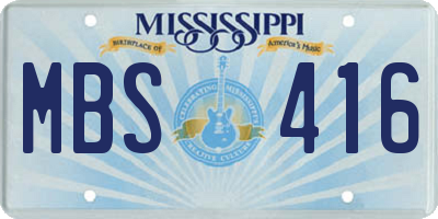 MS license plate MBS416