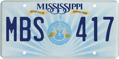 MS license plate MBS417