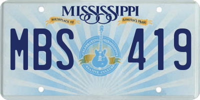 MS license plate MBS419