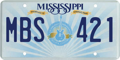 MS license plate MBS421