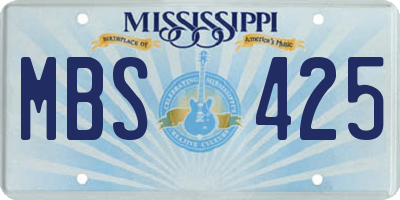 MS license plate MBS425