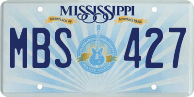 MS license plate MBS427