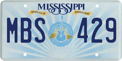 MS license plate MBS429