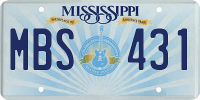 MS license plate MBS431