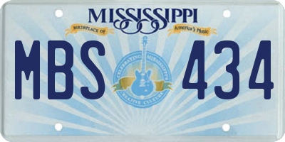 MS license plate MBS434