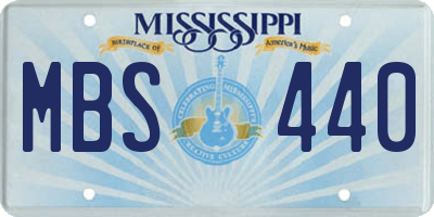 MS license plate MBS440