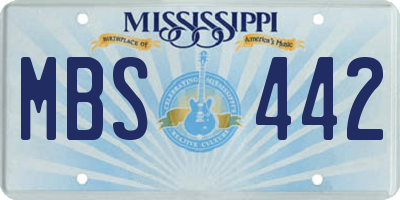 MS license plate MBS442