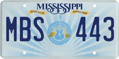 MS license plate MBS443
