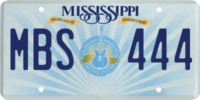 MS license plate MBS444