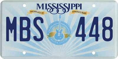 MS license plate MBS448