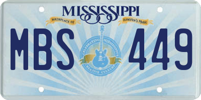 MS license plate MBS449