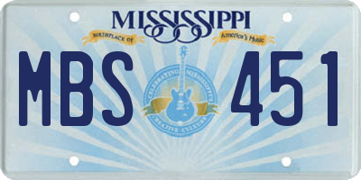 MS license plate MBS451