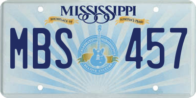 MS license plate MBS457