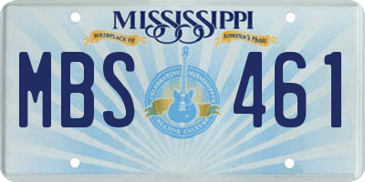 MS license plate MBS461