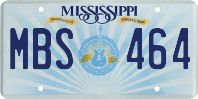 MS license plate MBS464