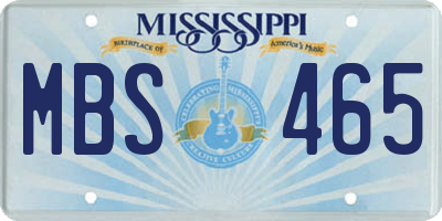 MS license plate MBS465
