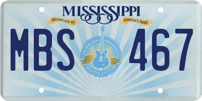 MS license plate MBS467