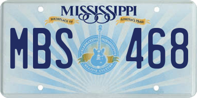 MS license plate MBS468