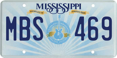 MS license plate MBS469