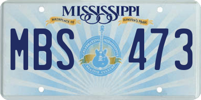MS license plate MBS473