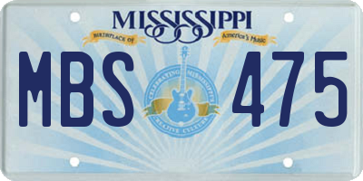 MS license plate MBS475