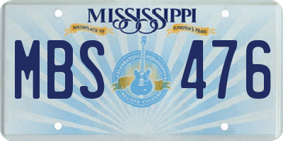 MS license plate MBS476