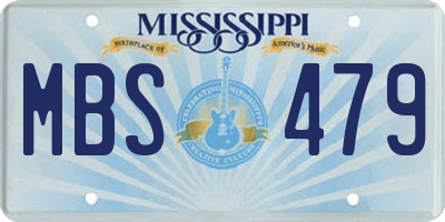 MS license plate MBS479