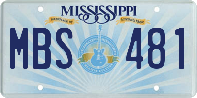 MS license plate MBS481