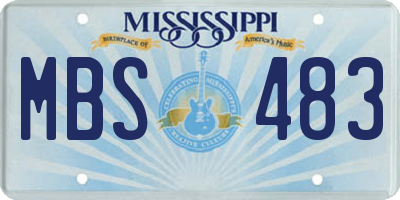 MS license plate MBS483