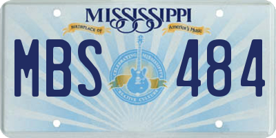 MS license plate MBS484