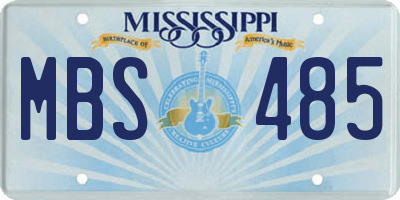 MS license plate MBS485