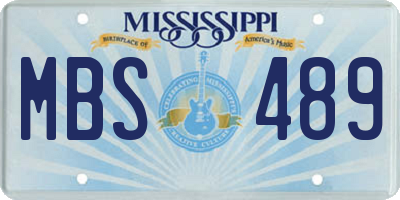 MS license plate MBS489