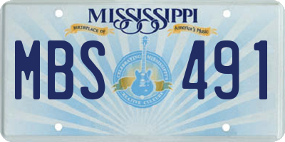 MS license plate MBS491