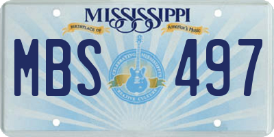 MS license plate MBS497