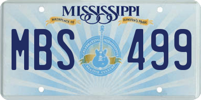 MS license plate MBS499