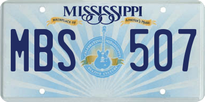 MS license plate MBS507
