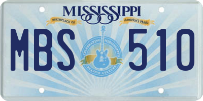 MS license plate MBS510