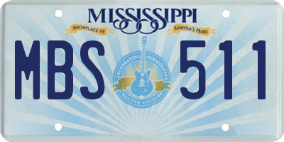 MS license plate MBS511