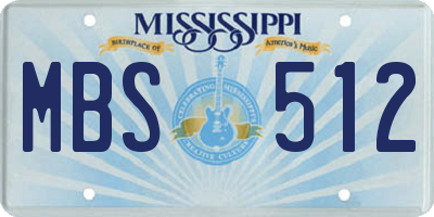MS license plate MBS512