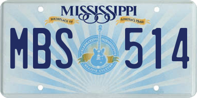MS license plate MBS514