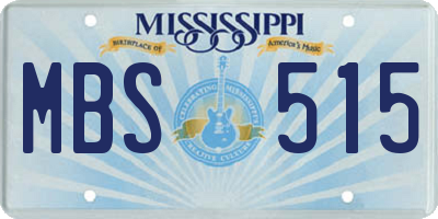 MS license plate MBS515