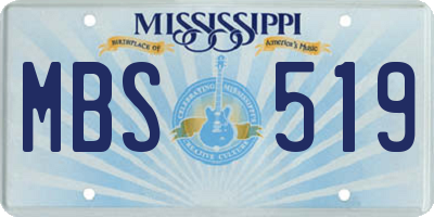 MS license plate MBS519