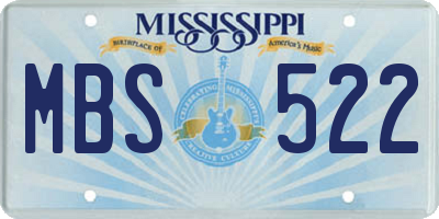MS license plate MBS522